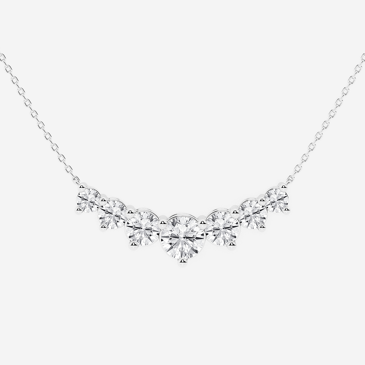 Additional Image 1 for  3 ctw Round Lab Grown Diamond Seven Stone Demi Eternity Necklace